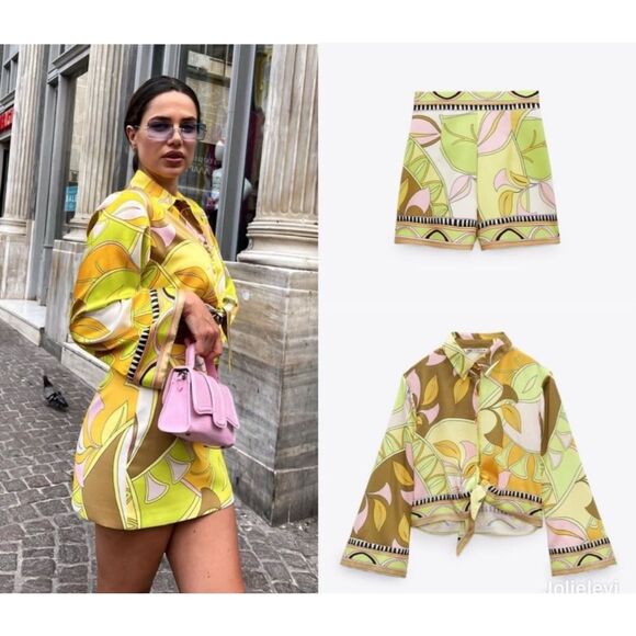 NWT Zara two piece skort and blouse set, Med $125 G18 - Picture 1 of 12